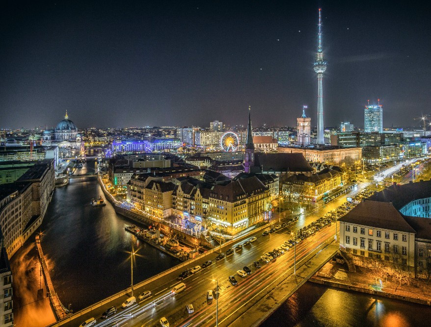 The lights of the center of Berlin