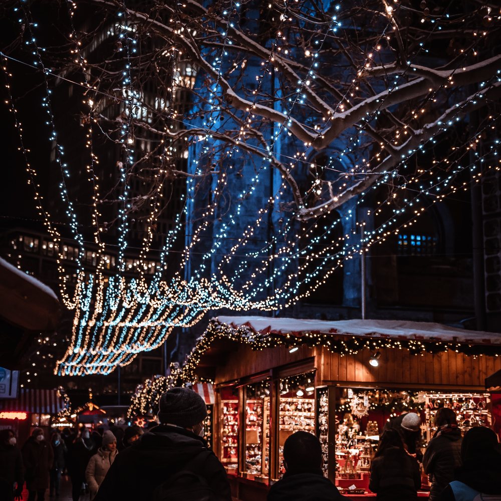 Lights at the christmas market, Berlin